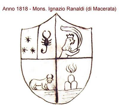 Scudo inquartato; nel primo, partito: nel primo di (?) a 3 stelle di 8 raggi ciascuna poste 1.2. e nel secondo di (?) a uno scorpione di nero alto in palo; nel secondo di (?