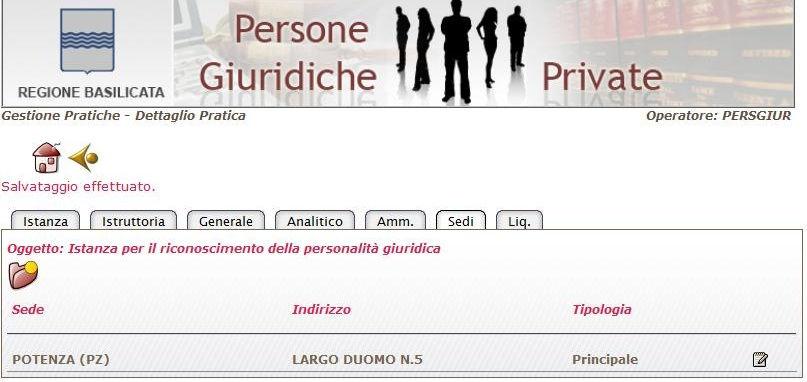 7. la scheda con gli eventuali