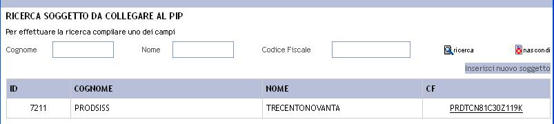 associarlo alla domanda. In caso contrario cliccare su : Inserisci nuovo soggetto tutor.