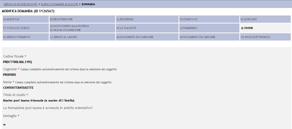 Figura 134 Tutor Cliccare il tasto CONTINUA per salvare i