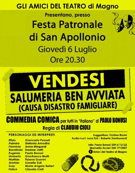 SETTIMANA DEL PATRONO GIOVEDI 6 LUGLIO ore 7.00 9.00 ore 20.00 S.