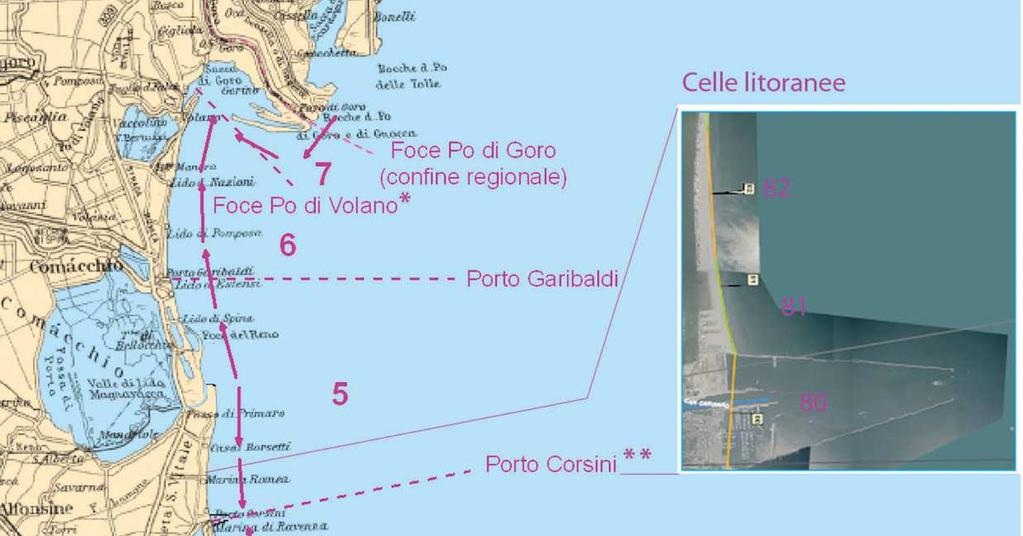 Analisi per macrocelle e celle Stato del litorale emiliano-romagnolo 7 Macrocelle Tratto costiero