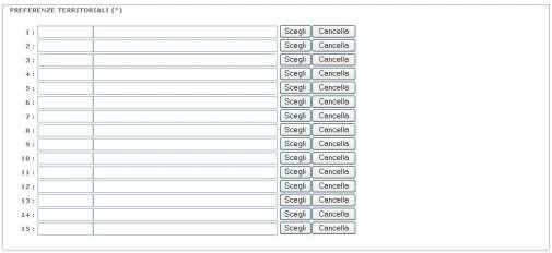 Segue poi la sezione per l inserimento delle preferenze. Figura 27 Questa è la sezione per l inserimento delle preferenze.