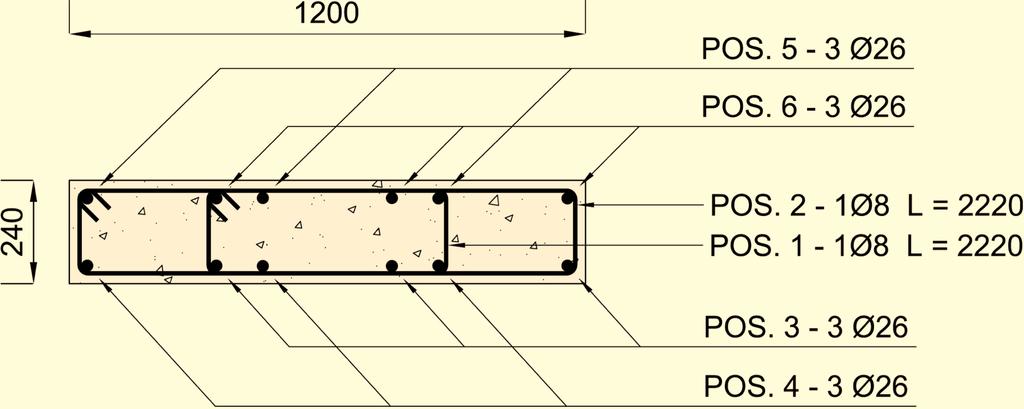 141 Proposta di carpenteria esecutiva della sezione della trave a spessore progettata. ESEMPIO 4 (procedura di verifica). Sia data una trave a spessore in c.a. di sezione 120 cm x 24 cm, confezionata con un conglomerato R ck 25 e acciai ad aderenza migliorata con f yk 430 MPa.