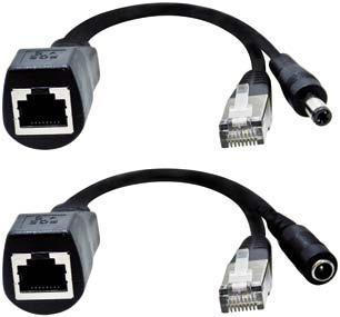 82.35110 Nero Interfaccia: RJ45 10/100Mbps ingresso PoE / RJ45 + 1 plug DC uscita PoE Tensione ingresso: 44-57V su presa RJ45 DC Tensione in uscita: 12V su plug alimentazione 2,1x5,5mm DC Corrente in