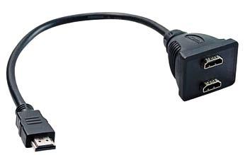 Splitter HDMI Splitter HDMI 1 IN - 2 OUT passivo Colore Nero Lunghezza cavo 0,2m 38.0012535 Schema di connessione OUTPUT XVR INPUT 38.