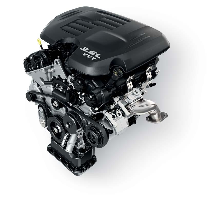 Motore & Trasmissione Motore Il motore Pentastar V6 24VVT da 3.6L con Dual Variable Valve timing (VVT) fornisce 295 cavalli e 387kg/m di coppia per soddisfare ogni bisogno di potenza.