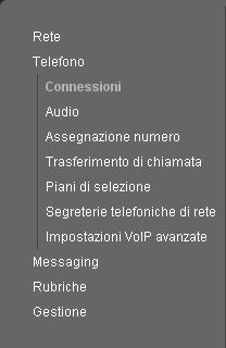 Impostare il telefono tramite il configuratore web Barra del menu Nella barra del menu vengono presentati i menu del configuratore web sotto forma di fogli di registro.