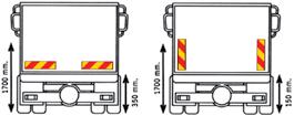 616 PANNELLI POSTERIORI Retroriflettenti e fluorescenti Per rimorchio di portata superiore a 3500 kg