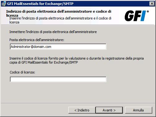 3. Nella pagina di Benvenuto, fare clic su Avanti. 4. Selezionare se cercare la presenza di versioni/build più recenti di GFI MailEssentials, quindi fare clic su Avanti. 5.