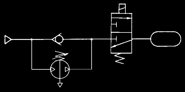 Moltiplicatore Serie VBA Principio di funzionamento L'aria in ingresso passa attraverso la valvola unidirezionale e pressurizza le camere di sovralimentazione A e B.