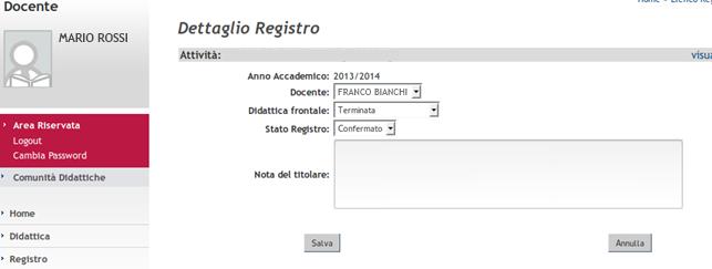 lo stato Stampato, nel quale, dopo avere ottenuto una stampa ufficiale del registro inserito, NON è più possibile modificare attività né tornare in stato di Bozza; il Registro in stato Stampato è,