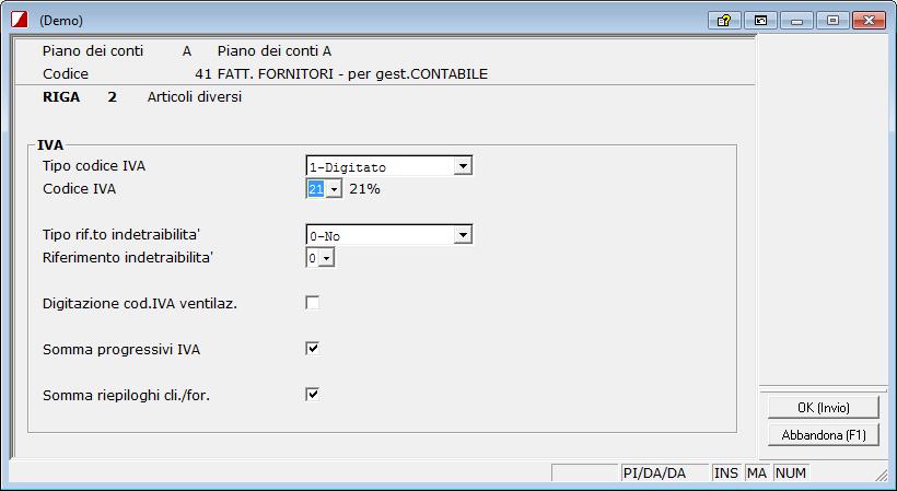 DALLEMISSIONE FATTURE E NOTE CREDITO, SOLITAMENTE SI TRATTA DI CODICI DAL