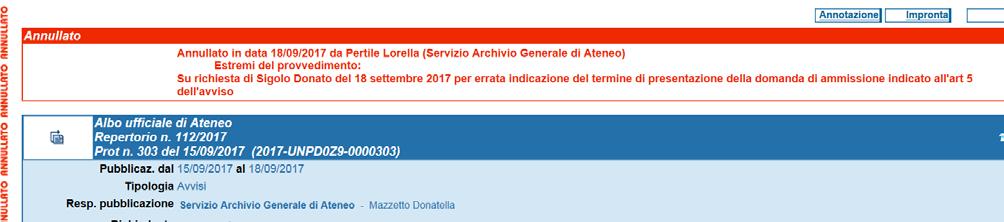 5. IL RIGETTO DEL DOCUMENTO DA PARTE DELL RPP PERCHÉ NON SODDISFA I REQUISITI PER LA PUBBLICAZIONE Il rigetto da parte dell RPP verrà opportunamente motivato sul campo [annotazione].