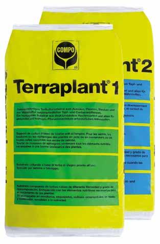 COMPO TERRAPLANT 1 E 2 Substrati professionali a base di torba di sfagno pronto all uso Terraplant 1 e Terraplant 2 sono substrati ad uso professionale costituito da torbe di sfagno pregiate