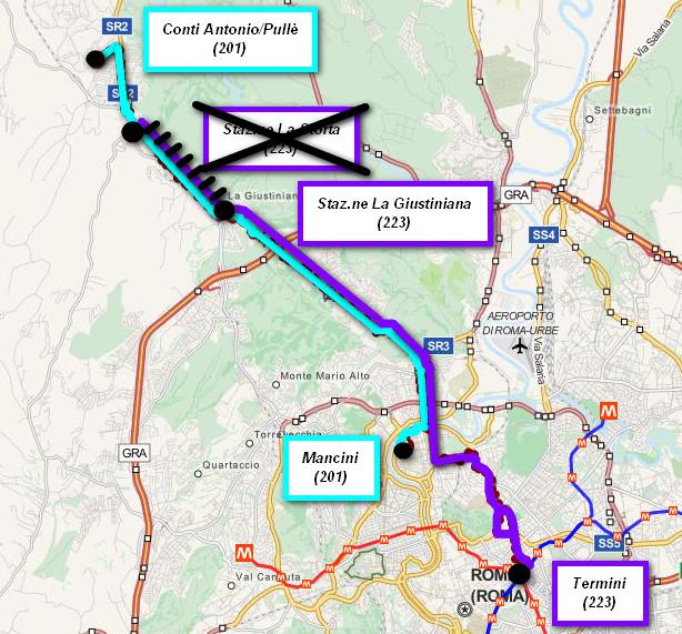 Centro. Il servizio sulla direttrice Trionfale-medaglie d Oro viene trattato nell ambito trionfale del presente lavoro.