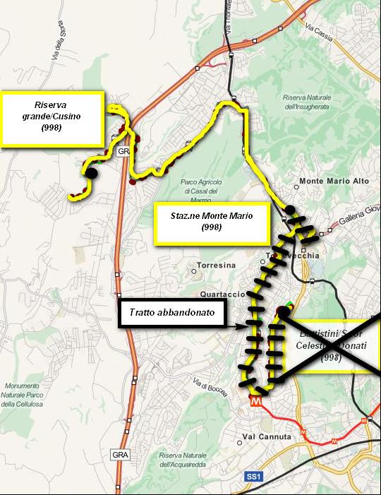 998 PROGETTO Tabella 103 Linea 998 progetto CAP PARTENZA CAP ARRIVO DA GROTTAROSSA 998 STAZ.NE MONTE MARIO (FS- FL3) RISERVA GRANDE/CUSINO As 10.