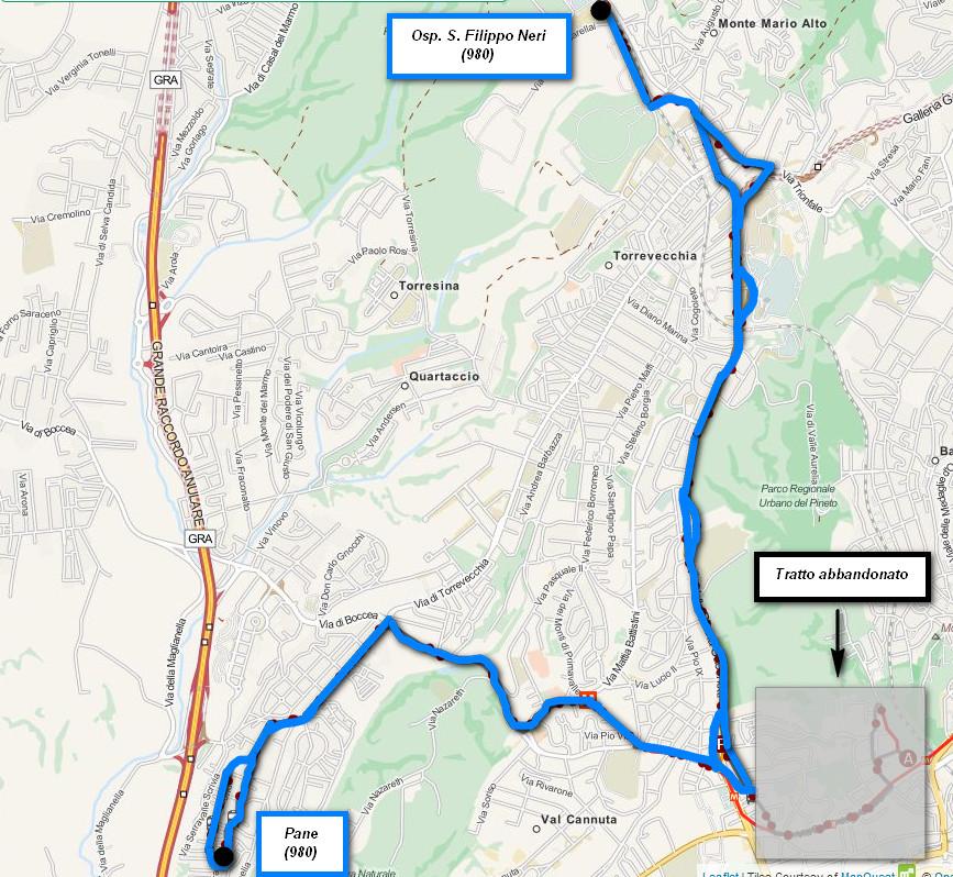 La tratta di percorso tra piazza Irnerio e Valle Aurelia percorso dalla linea 994 viene disattivata perché sovrapposta la linea A della metropolitana e