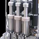 concept of high-pressure intensifiers: two or three parallel, independent and electronically synchronized pressure multipliers, which deliver a constant pressure while eliminating the need of an