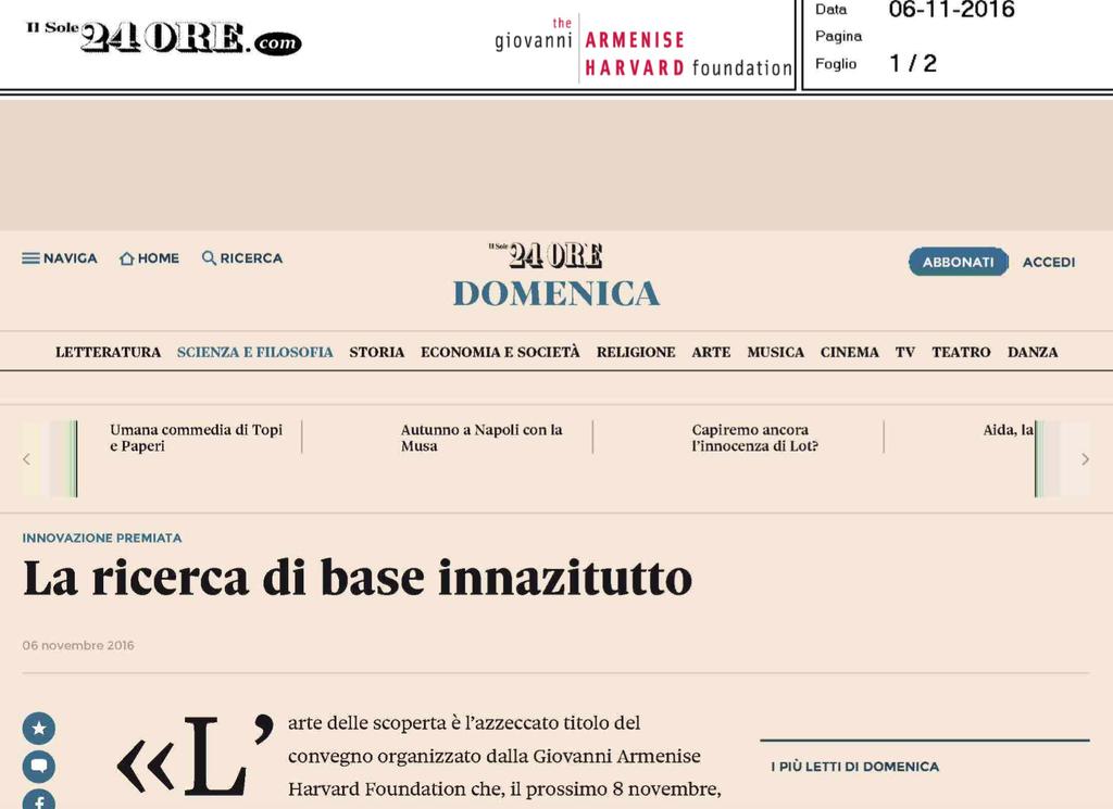 Sera "COSI' FINANZIAMO I CERVELLI DI RITORNO" 05/11/2016