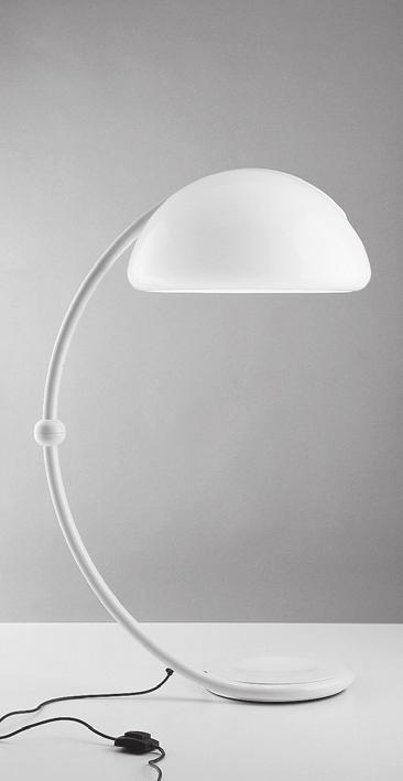 lampade da terra Serpente design Elio Martinelli, 1965 o integrato 2131 55 H 120 25 bianco 1X15W E27 A+ 871,00 1.