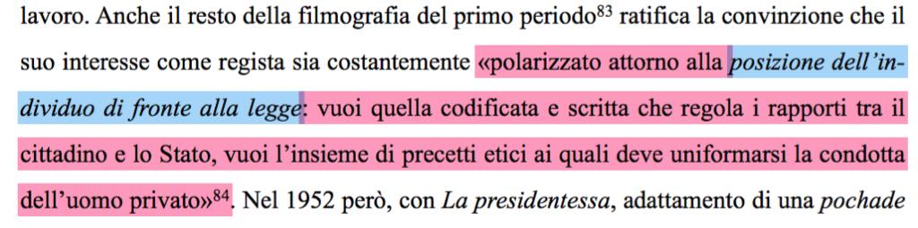 Allo stesso modo se si vuole evidenziare una parte del testo