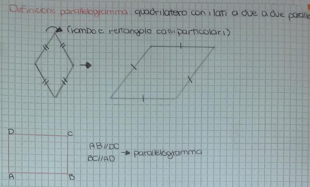 Un alunno ha giustamente osservato che nella definizione si può eliminare l aggettivo opposti : i due lati paralleli non possono certo essere quelli