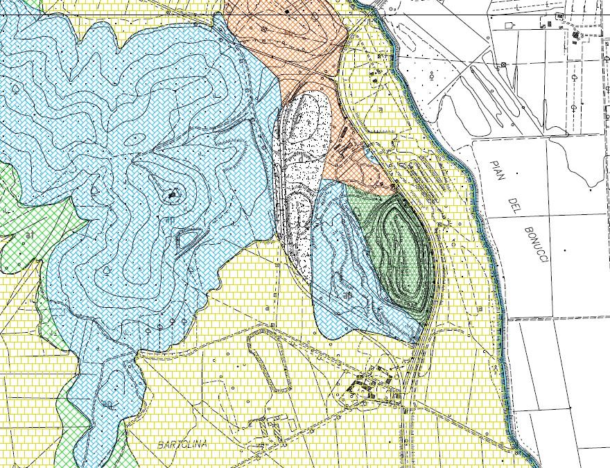 Cava «Bartolina» Inquadramento geologico Estratto Carta Geologica del P.S.