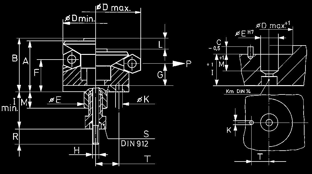 Ganasce autocentranti Nr. 6383ZUS Ganasce autocentranti Con segmenti di protezione. Precisione di ripetizione ± 0,025 mm Precisione di concentricità ±0,050 mm D min. D max. Forza di trazione max.