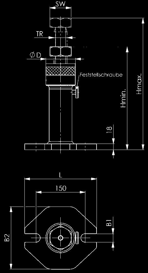 Fuso completi: acciaio da bonifica con filettatura trapezoidale autobloccante, testa del fuso brunita.