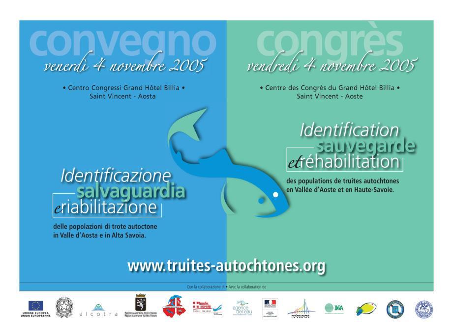 Pianificazione Progetto Interreg A III - Truites autochtones 2003-2005 IDENTIFICAZIONE,