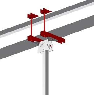 H beam supporting element for ceiling brackets GSTS. Etriers de suspension pour rail en plusieurs longueurs.