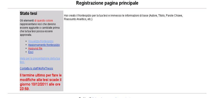 E quindi possibile procedere all inserimento dei file