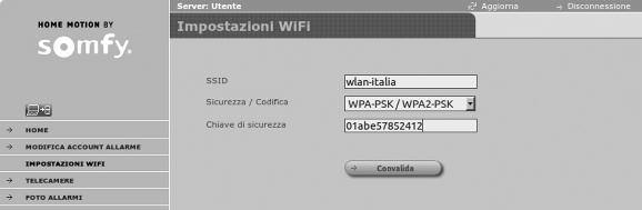 Verrà visualizzata la pagina seguente: Verrà visualizzata la pagina seguente: Fare clic su Impostazioni WIFI.