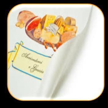 Carta e sacchetti alimentari Carta accoppiata a cartene per usi alimentari, neutra o con stampe multicolori generiche e personalizzate.