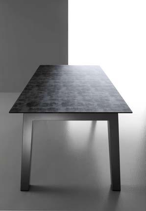 piano vetro ceramicato ardesia / sedia Jo frame slate-grey RAL 7015 metal