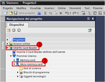 1- Aprire la cartella SIMATIC Card Reader ; 2- Aprire la cartella della memory card di cui si vuole vedere il contenuto. 2.14.