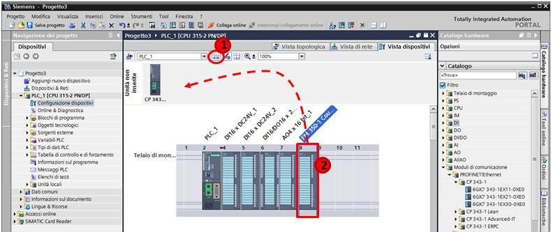 3.2.3 Strumento unità non inserite TIA Portal mette a disposizione lo strumento Unità non inserite, molto utile nel momento in cui sono già stati