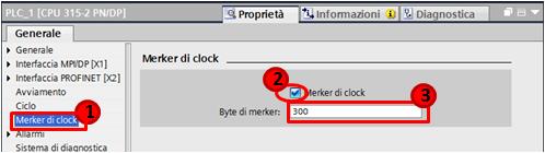 2- Si aprirà la Vista dispositivi della CPU in questione, quindi selezionare la CPU; 3- Nella Finestra delle proprietà, selezionare la voce Proprietà per far apparire nella Task card le proprietà