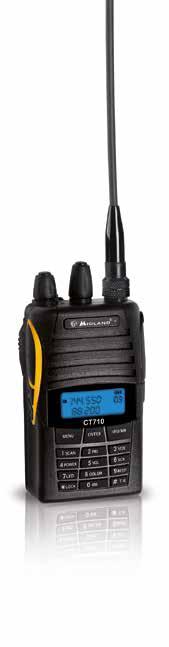 MIDLAND CT 710 VOX LIVELLO BATTERIA 10011011 11010000 11111100 01011101 EMERGENCY SCAN CTCSS/DCS SCAN DTMF TOT CANALE OCCUPATO ALTA/BASSA POTENZA SCRAMBLER 3 COLORI DISPLAY 9V FM RADIO ROGER BEEP