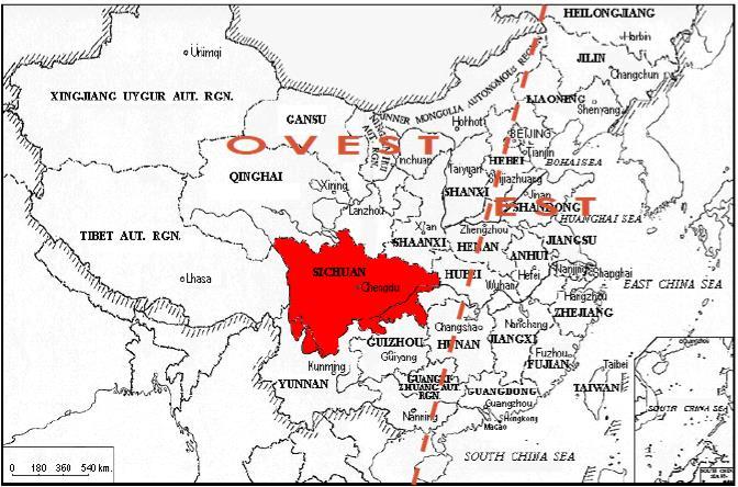 La Cina occidentale 12 province 6,8