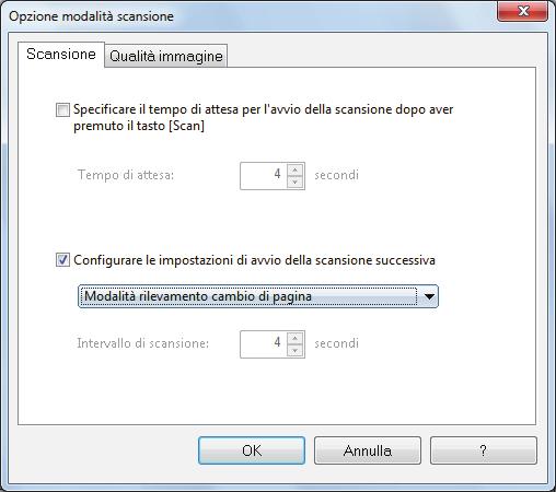 Avvio automatico della scansione (SV600) Impostazione della modalità a tempo - Per impostare il tempo prima che ScanSnap cominci la scansione del documento: