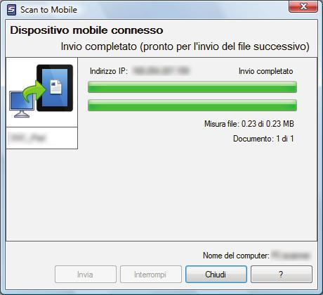 Salvataggio dei dati in un dispositivo mobile Si potrebbe avvisare un avviso per il firewall.