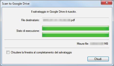 Il riconoscimento del testo verrà eseguito solo sulle pagine contenenti testo non ancora riconosciuto. a Il salvataggio in Google Drive si avvia. 4.