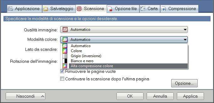 Scansione ad alta compressione di documenti a colori Scansione ad alta compressione di documenti a colori È possibile scandire molti documenti a colori ad alta compressione e salvare come PDF