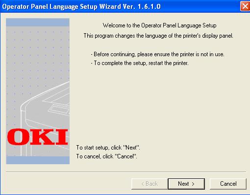 Utilità per Windows Configurazione della lingua del pannello dell operatore È possibile cambiare la lingua del display del pannello dell operatore.