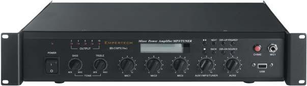 Mixer amplificatori per Public Address con Sintonizzatore Radio FM e Lettore MP3 su USB 4 modelli con potenze da 70/130/260/360W Ideali per amplificazioni di Negozi, Ristoranti, Bar, Uffici e tutte