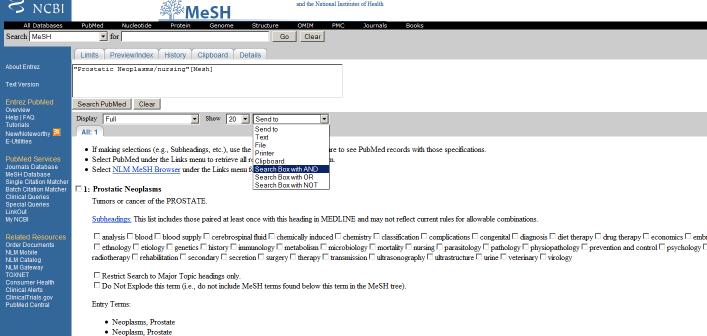 I Subheadings del MeSH Sono termini che qualificano l aspetto di un descrittore MeSH.
