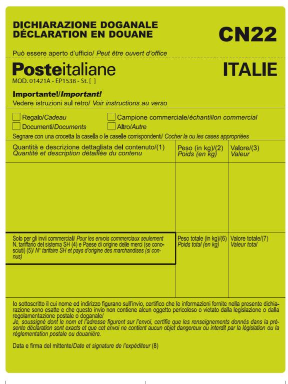 Alternativamente è possibile inserirla all interno dell invio e apporre sull invio stesso un etichetta adesiva per indicare la presenza della dichiarazione.