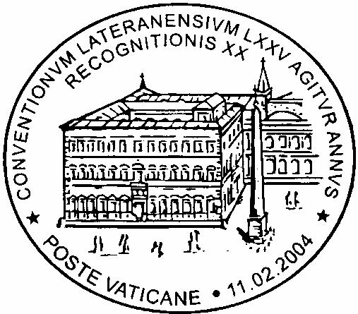 annullo del quale si riproduce l impronta: In esso è riprodotto il Palazzo Lateranense, tratto da un incisione di Greuter del 1681.